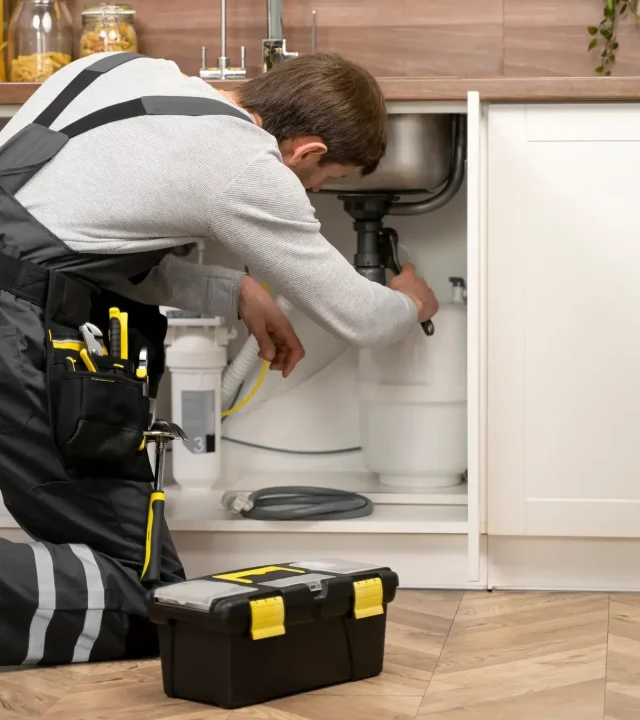 klempner hwr repariert das Waschbecken