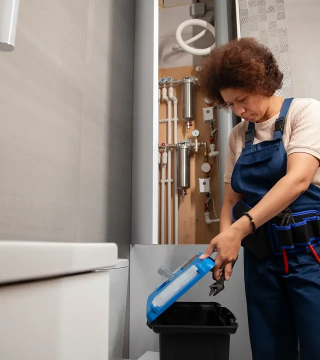 Klempner bereitet Werkzeuge für die Arbeit vor