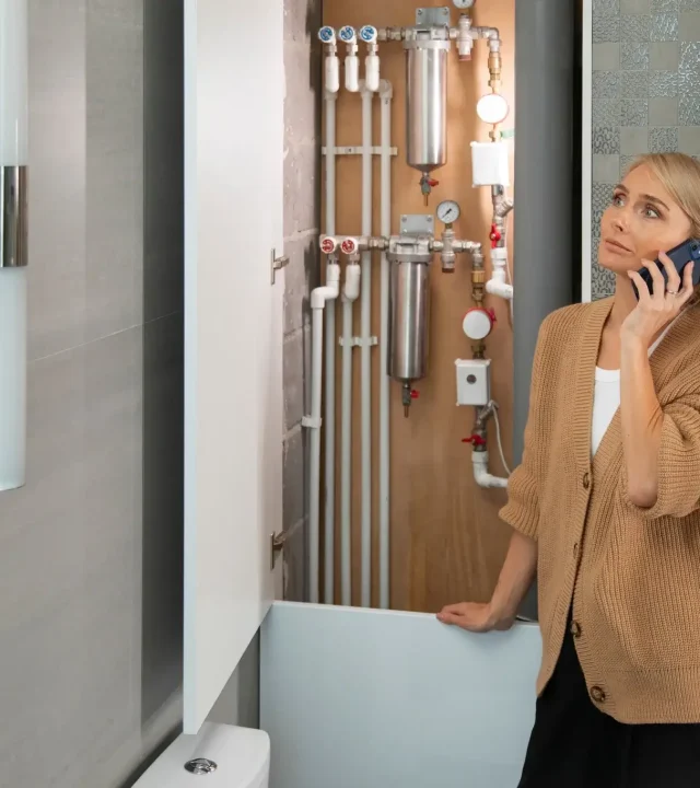 Die Frau telefoniert